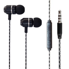 KP TECHNOLOGY Galaxy A21s / Galaxy A50 A51 A90 5G / Galaxy A20 A41 - Earphone Headphone Earbud Noise Isolating Headphones With 3.5mm Jack [Remote & Microphone] Strong Bass-Driven Stereo Sound (BLACK)
