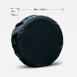 FOSHIO 2 Pack Spare Tire Cover with Handle, Tire Bag for Car Truck SUV Camper Trailer, Weatherproof Dust-Proof Tire Wheel Protector RV Jeep Tire Cover Fits Tire Diameters 29''-31.5'', Black