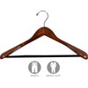 Wide Shoulder Wooden Suit Hangers 6 Pack, Luxury Solid Wood