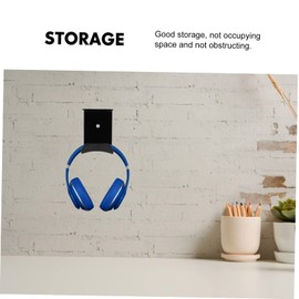 Gatuida 2 Sets Metal Hanger Earphone Stand Earphone Display Headphone Clamp Hook Desk Headphone Hanger Headset Clip Holder Purse Hook Desk Stand Stick-on Hanger Glue Rack Wall-Mounted Iron