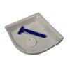 Almond Beige Almond Bone Ceramic Shower Corner Tray Soap Dish