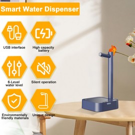Elektrischer Wasserspender, 7-stufige Quantitative USB Wasserflaschenpumpe, Tragbarer Automatischer Kaltwasserspender, Geräuscharme ABS Wasserflasche Spender für Zuhause & Büro