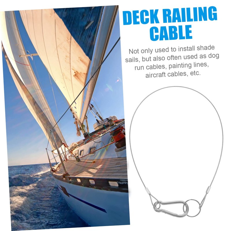 ULTECHNOVO 6-Pack Stainless Steel Tethers Wire-Rope Lanyard Safety Rope for