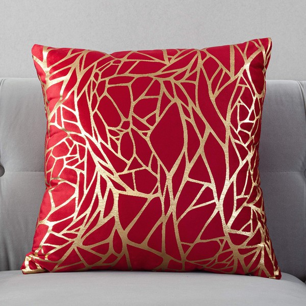 TAOSON Pack of 2,Irregular Abstract Lines Geometric Bronzing Printed Cozy