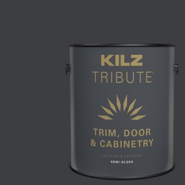 KILZ Tribute Cabinet, Door & Trim Paint for Interior/Exterior, Semigloss, Deep Onyx, 1 Gallon