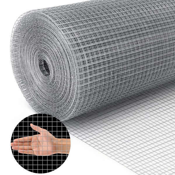 Land guard 19 Gauge Hardware Cloth, 1/2 inch 48inch×100ft Chicken Wire Fence, Galvanized Welded Cage Wire Mesh Roll Supports Poultry Netting Cage Fence………