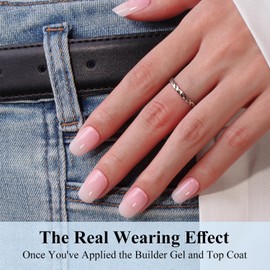 SXVME Ombre Nails Gel X Nail Tips Short Square Press on Nails Pre-colored Ombre Pink Soft Gel Nail Tips French Gel X Tips Natural Pink White Gradient Square Gel X Nails Acrylic Fake Nails False Nails