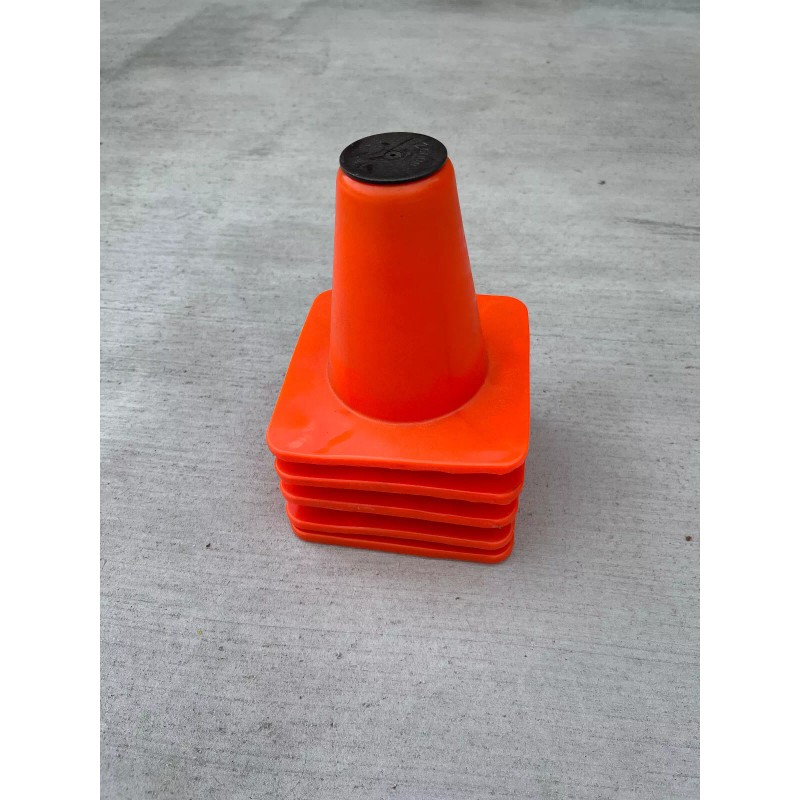 Unbranded 5x six-inch Traffic Cones w/ metal Cone Top Adapters