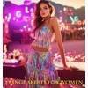 EARENT Belly Dance Hip Scarf Tassel Sequin Skirt and Top