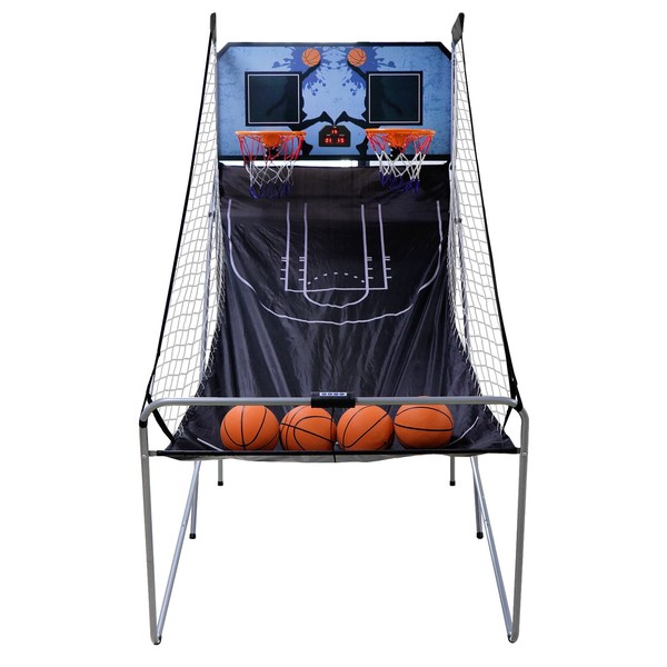 Smartxchoices Kids Indoor Arcade Basketball Game Foldable Double Electronic Basketball Hoop Game Shot 2 Player w/ 4 Balls LED Scoring Inflation Pump 8 Different Options