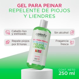 CELESTY | Gel Crema para Peinar con Protección Preventiva contra Piojos y Liendres 250ml | Efecto de 8 horas - Apto para Niños