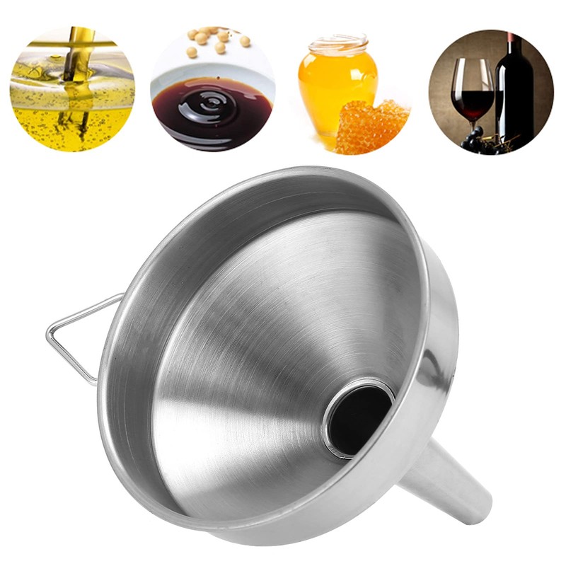 Stainless Steel Funnel, Large Thickened Food Grade Kitchen Funnel for