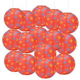 AHLIISSU 15Pcs Dog Paw Print Paper Lanterns, 8 Inch Animal Paw Prints Themed Round Hanging Lanterns Dog Paw Party Supplies for Birthday Party Decorations