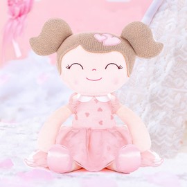 Gloveleya Baby Doll Baby Girl Gifts Soft Toy Plush Dolls Pink Flocking Heart Girl 16 Inches