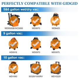 5 Pack Rigid VF3503 Shop Vac Bags For Ridgid 5-10 Gallon Wet Dry Vacuums, Ridgid Vacuum Bags Replacement for WD5500, VAC5000, WD0670, WD6425, HD0918, WD0970, WD0975, WD1060, 50328/1000RV, WD10220