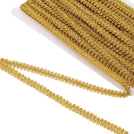 14yd/13.5m Gold Braid Lace Trim, Wide Metallic Sewing Centipede Trim & Embellishments, Braided Lace for DIY Craft, 0.4" Wide Lace Ribbon Sewing Accessories for Costume Home Decorative