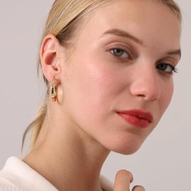 LOUMILEO Hoop Earrings 925 Silver Hypoallergenic Sterling Silver Hoop Earrings Lightweight Large Silver Hoop Earrings for Women 30/40/50/60/65/70 mm, Sterling Silver, No Gemstone