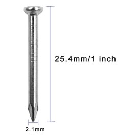 OMOTOOL 1" Long Brick Steel Nails (100 pcs), Galvanized Concrete Wall Nail for Hanging Pictures and Woodworking, Suit for Drywall and Pine (2.5CM)