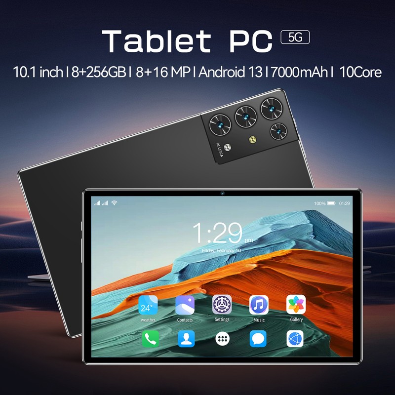 Tablet 8G+256GB Large Storage Capacity 7000mAh Battery 10.1 Inch Tablet