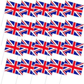 Union Jack Hand-Held Flags, VJ-Day 80th Anniversary Decorations, 20pcs Hand Held Small Flags British National Flag for Celebrations and Events