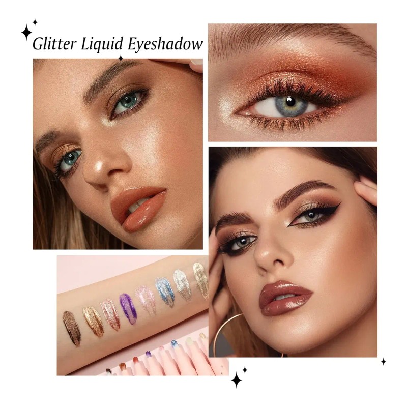8 Colores Lápiz Sombra De Ojos Matte Y Brillante En
