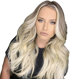 Peluca Larga y Rizada, Peluca de Mujer Rubia de Aspecto para Conciertos