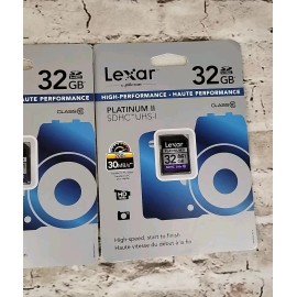 Lexar Lot 2 Lexar  32GB PLATINUM II SDHC UHS-I 30MB/s HD 1080p,  200x, High-speed