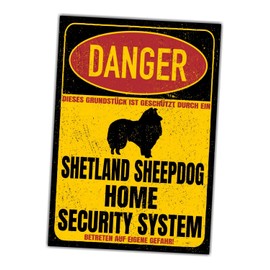 Sheltie Shetland Sheepdog Sign Danger Security System Door Sign Dog Sign Warning Sign Dog Safety Sign Dog Private Property Dog Warning Warning