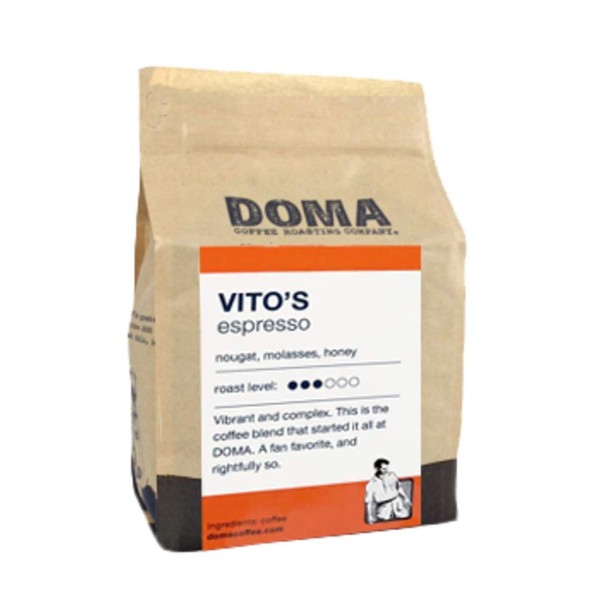 Doma Coffee "Vito's Espresso" Medium Roasted Whole Bean Coffee -