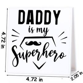 Dad Gifts from Daughter Son Desk Sign Daddy is My Superhero Plaque Gifts for Father's Day Christmas Birthday Thanksgiving