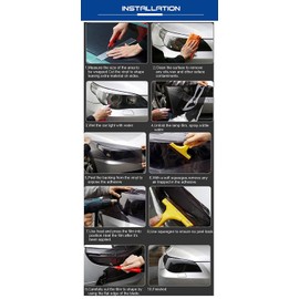 KOMAS 12” X 48” Tint Vinyl Film Sticker Sheet Roll for Car Headlight, Tail Lights, Fog Lights with Squeegee + Cutter (Glossy Green)