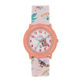 Prinzessin Lillifee Girl's Children's Quartz Watch Analogue with Textile Strap, Pink, 3 Bar Waterproof, Comes in Watch Gift Box, 2037724, red, Without motif
