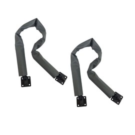 QCAA Extra Heavy Storm Door Chain Check, 25-1/2" Length, Solid Brass Bracket, ORB US10B, 304 Stainless Steel Hook, Grey Textured Vinyl Cover, 2 Pack, Made in Taiwan