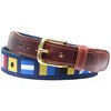 SoliVisk Nautical Signal Code Flag Men’s Leather Tab Belt with