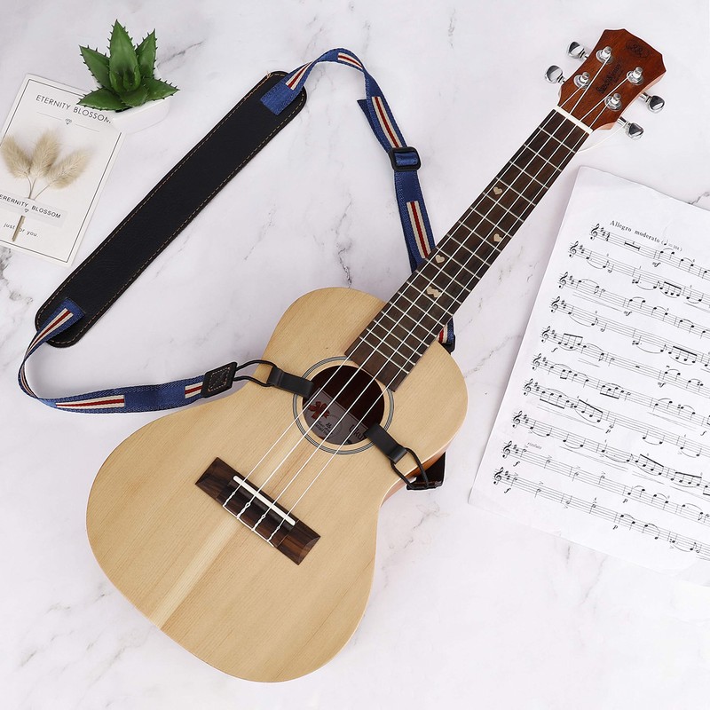 MengH-SHOP Ukulele Strap Adjustable Genuine Leather Ukelele Shoulder Strap Strong