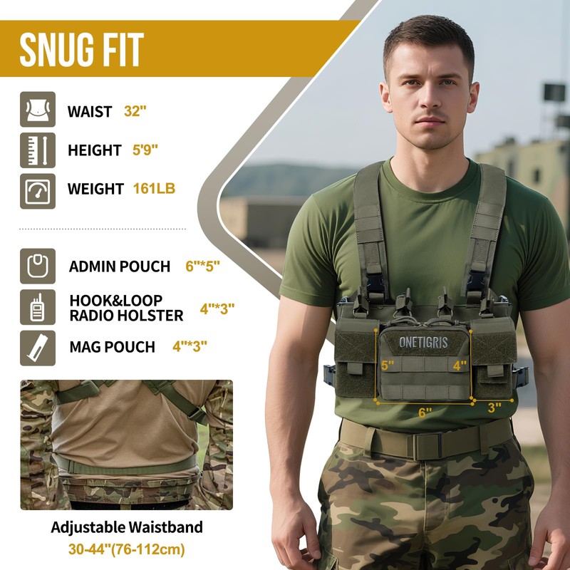 ONETIGRIS Chest Rig, MOLLE Chest Rigs Tactical Chest Rig Dangler