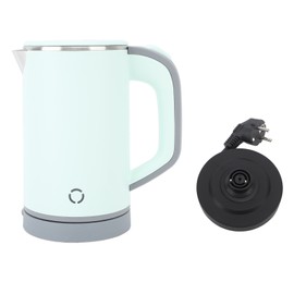 Stainless Steel Double Wall Electric Kettle 800ml Electric Tea Kettle Hot Water Boiler Heater Green EU Plug 220V 50HZ
