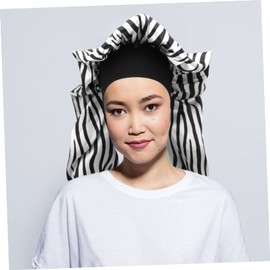 Beavorty 1pc Wide Elastic Band Satin Sleeping Hair Bonnet with Buckle for Hair Braids Comfortable Care Cap for Women Protects Pillowcase