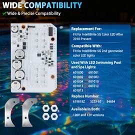 619818Z LED Light Engine Board PCBA, Fit for Pentair IntelliBrite 5G 2nd Generation Color LED Pool Light，Replace for 601000 601001 601002 601003 601004 601010 601011 601012 601013 Circuit Board