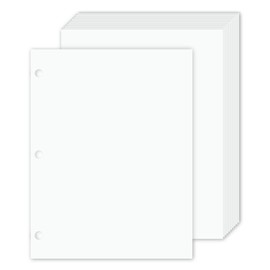 3 Hole Punched White Cardstock – Durable and Thick 80lb (216gsm) Card Stock | 8.5 x 11 Inches | 50 Sheets per Pack