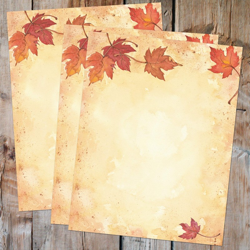 Great Papers! Fall Leaves Letterhead, Imprintable Stationery, 80 Sheets, 8.5"