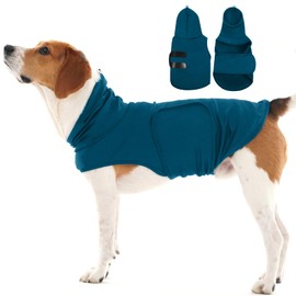 Separation Anxiety Shirt for Medium Dogs-L | Lightweight Fireworks Calming Hoodie,Beagles Anxiety Relief Wrap for Party Celebration,Sound,Blue