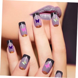 WOONEKY 2 Pack Butterfly Nail Art Sequins Colors Glitter Nail DIY Decorations for Fingernails Makeup