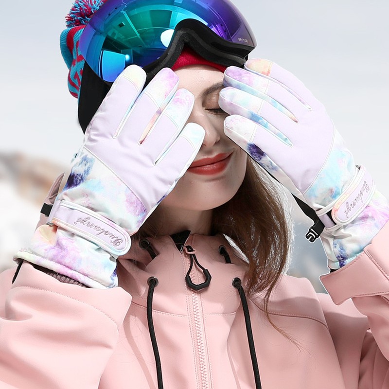 Ski Gloves Autumn and Winter Warm Cycling Gloves Girls Outdoor