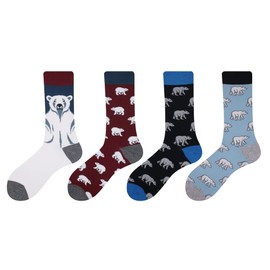 Cansok - Paquete de 2/4 calcetines divertidos para hombre, Osos polares - 4 pares, 11-14