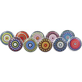 KPAVIR Set of 10 Handmade Ceramic Knobs | Ceramic Cabinet Pulls | Drawer Pulls for Home, Kitchen, Bathroom or Office | Drawer Knobs Comes with Bolts and Washer