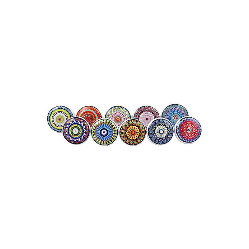 KPAVIR Set of 10 Handmade Ceramic Knobs | Ceramic Cabinet