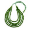 Avalaya Lime Green Multistrand Layered Wood Bead with Cotton Cord