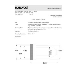Marinco 7715CRN Weatherproof Cover with Threaded Ring for Marinco Marine Electrical 50-Amp Connectors (6360CRN and 6364CRN, Female Conncectors)