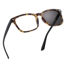 LifeArt Bifocal Reading Glasses, Transition Photochromic Dark Grey Sunglasses, Computer Reading Glasses, Anti Glare (Tortoise, +0.00/+2.50 Magnification)